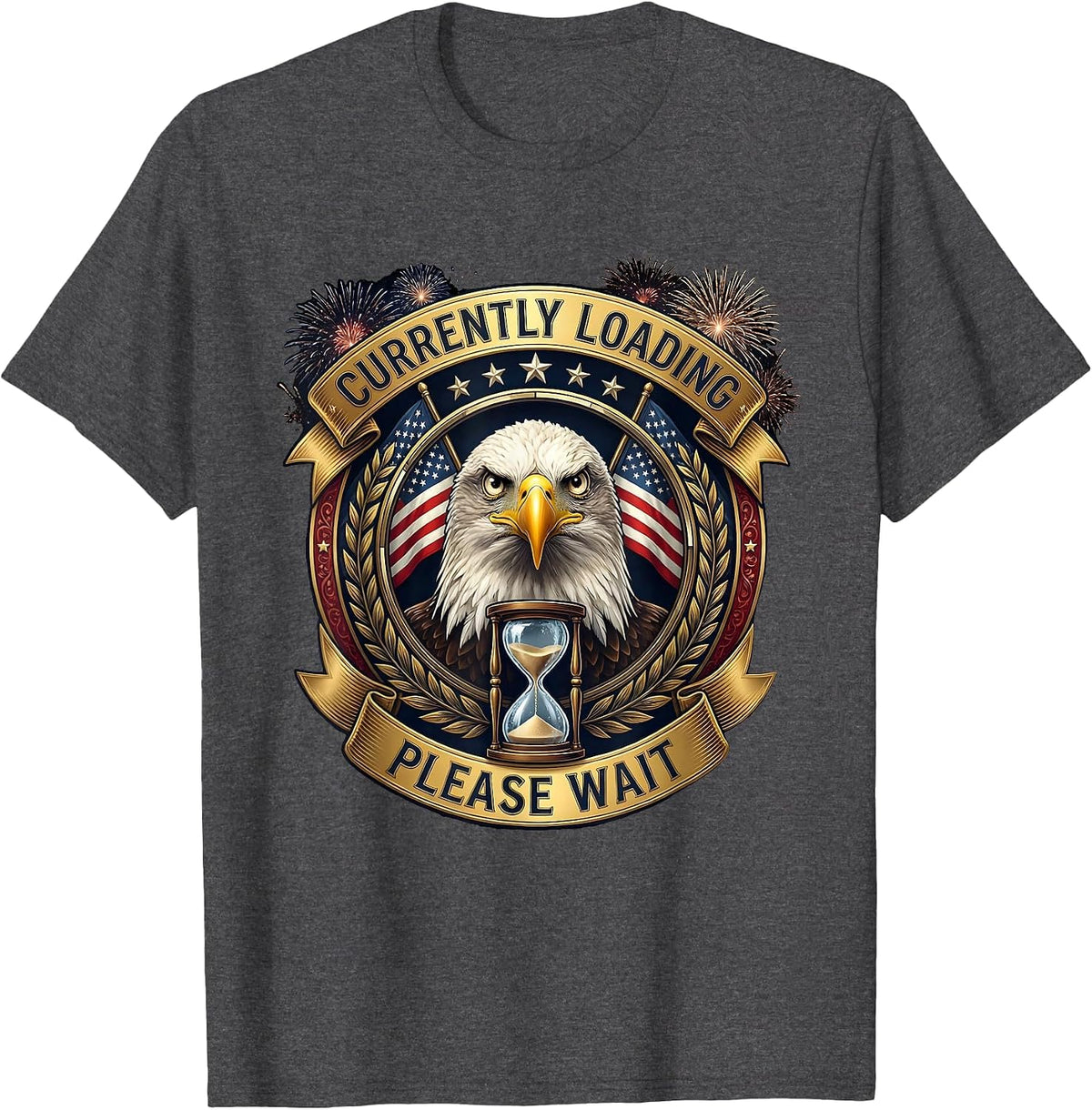 Currently Loading Please Wait Funny Design T-Shirt - Dark Heather Grey