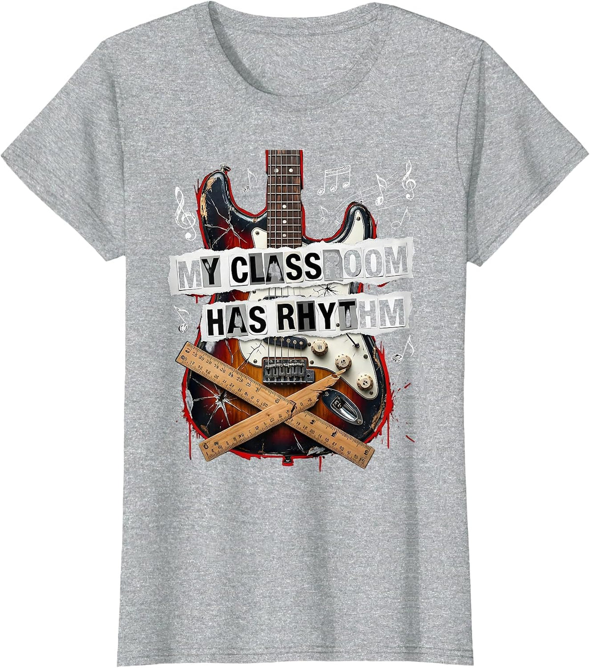 My Classroom Has Rhythm Music Teacher Design T-Shirt - Heather Grey