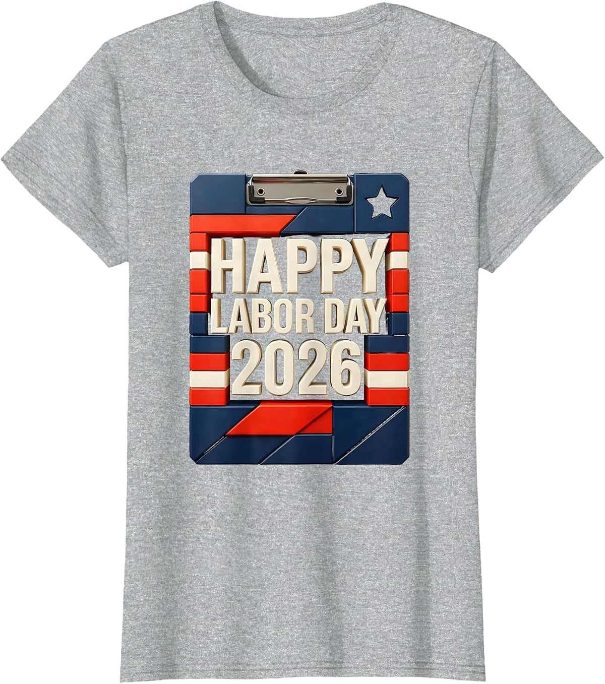 Happy Labor Day 2026 Patriotic Union Worker Celebration T-Shirt - Heather Grey