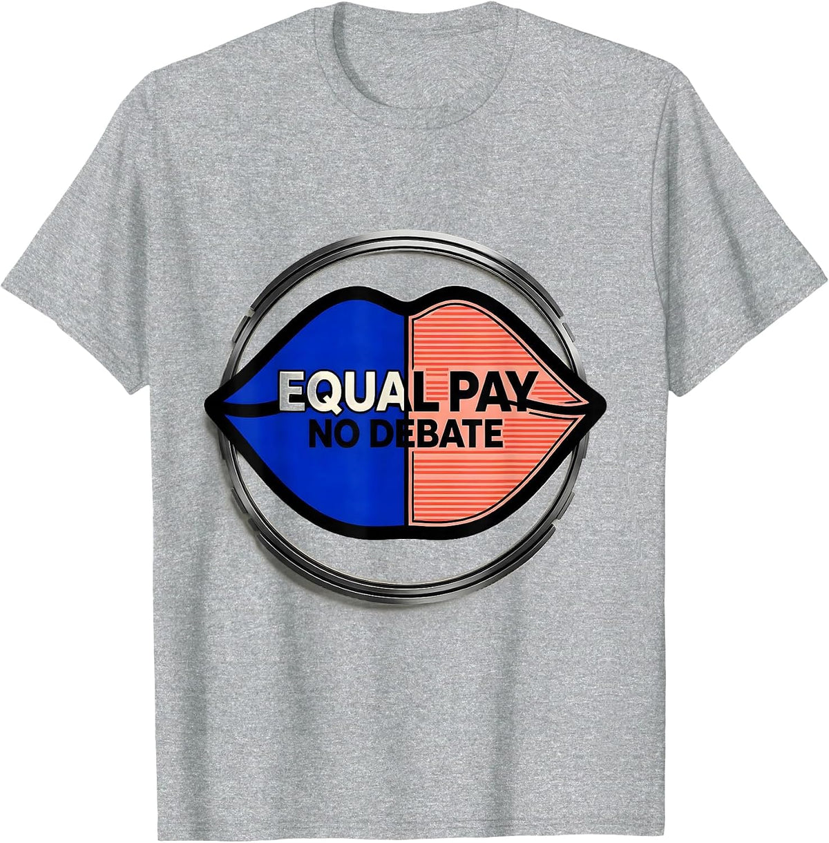 Men's Equal Pay No Debate Feminist Graphic Design T-Shirt - Heather Grey