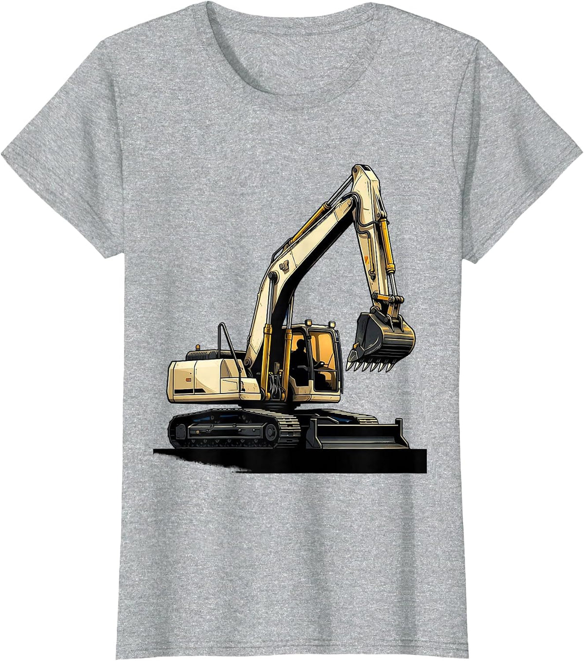 Women's Reduced Excavator Operator Vintage Sign Painter Badge T-Shirt - Heather Grey