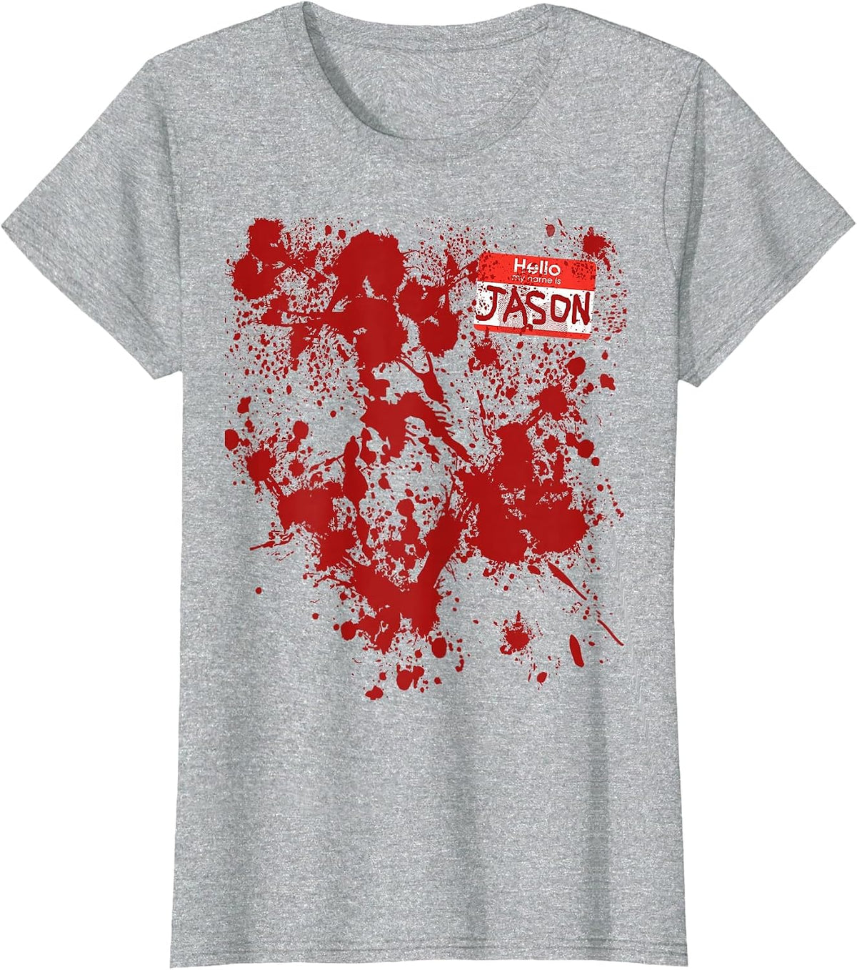 Hello My Name is Jason Bloody Funny Halloween Costume T-Shirt - Heather Grey