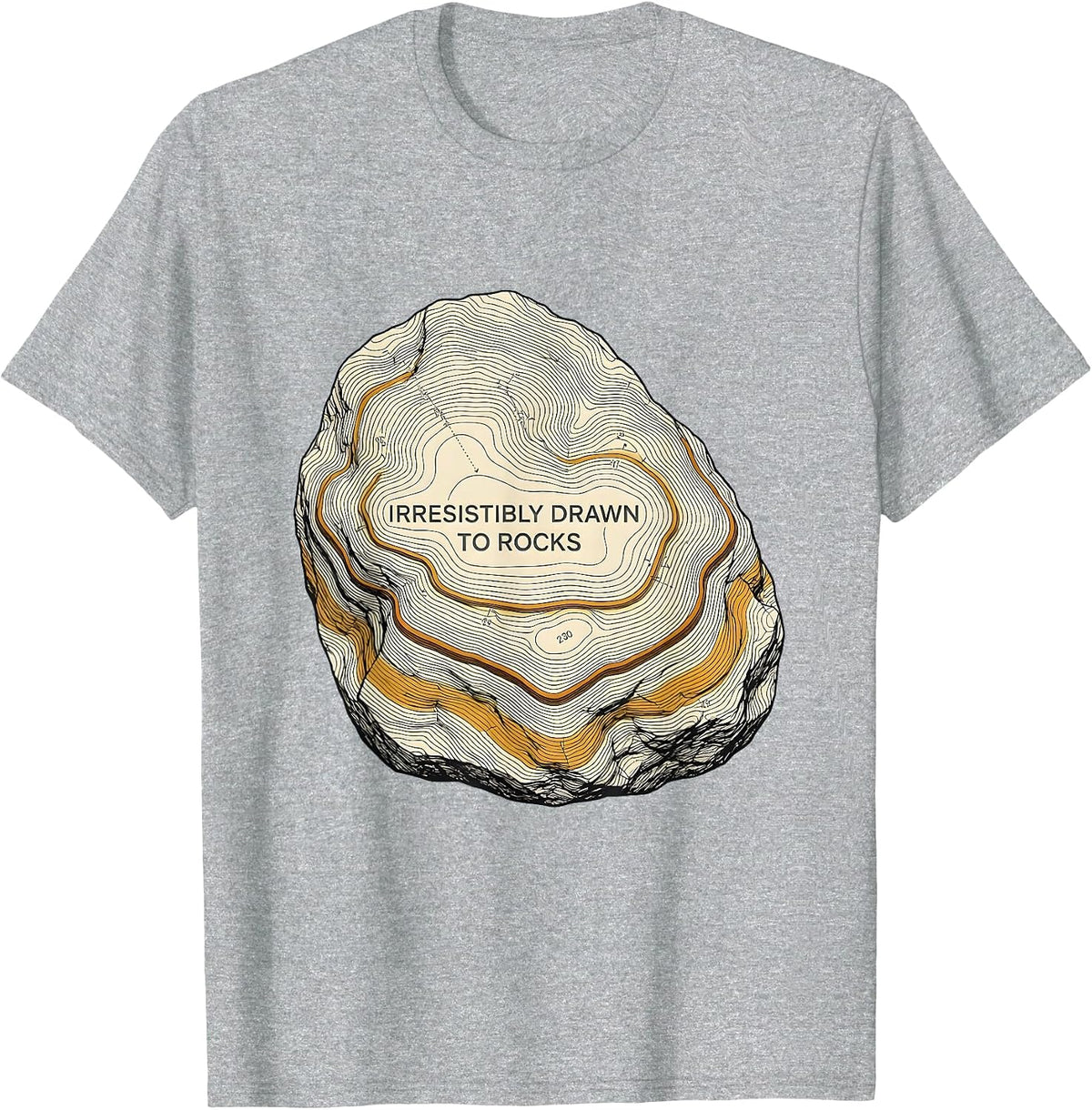 Men's Irresistibly Drawn To Rocks Funny Geologist Rock Collector T-Shirt - Heather Grey