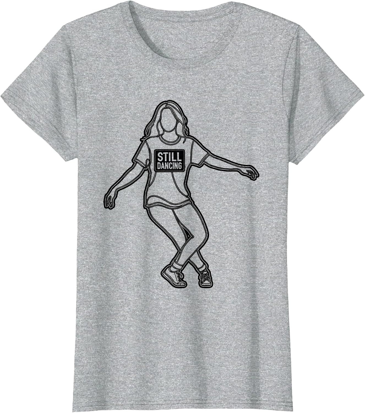 Still Dancing Line Art Dance Lover Gift T-Shirt - Heather Grey