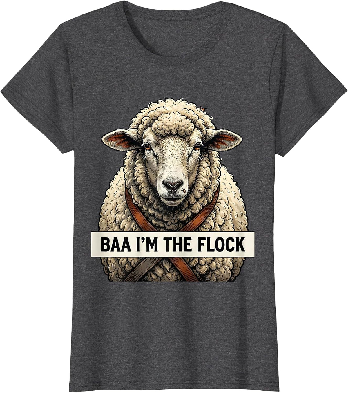 Women's Baa I'm The Flock Funny Sheep Costume Halloween Animal Humor T-Shirt - Dark Heather Grey