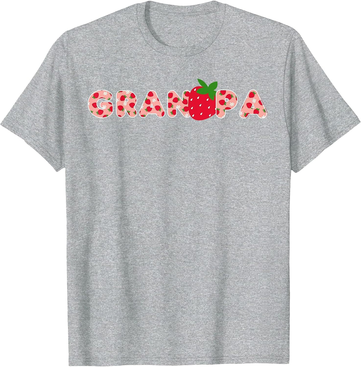 Grandpa Strawberry First Birthday Party Strawberry Birthday T-Shirt - Heather Grey
