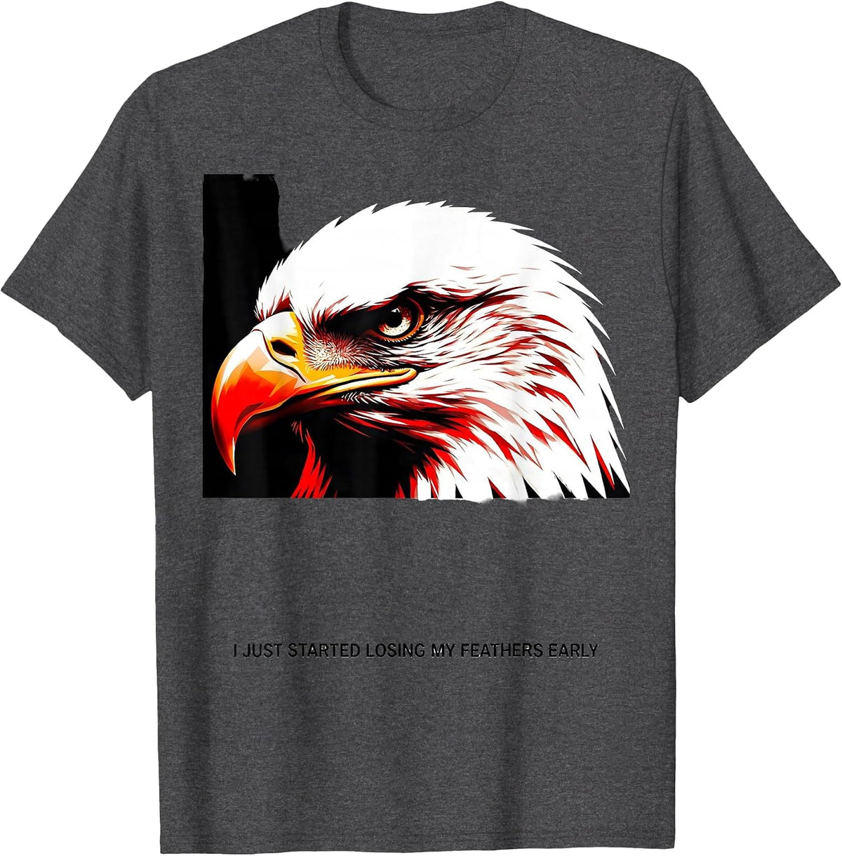 Men's I Just Started Losing My Feathers Early Bald Eagle T-Shirt - Dark Heather Grey