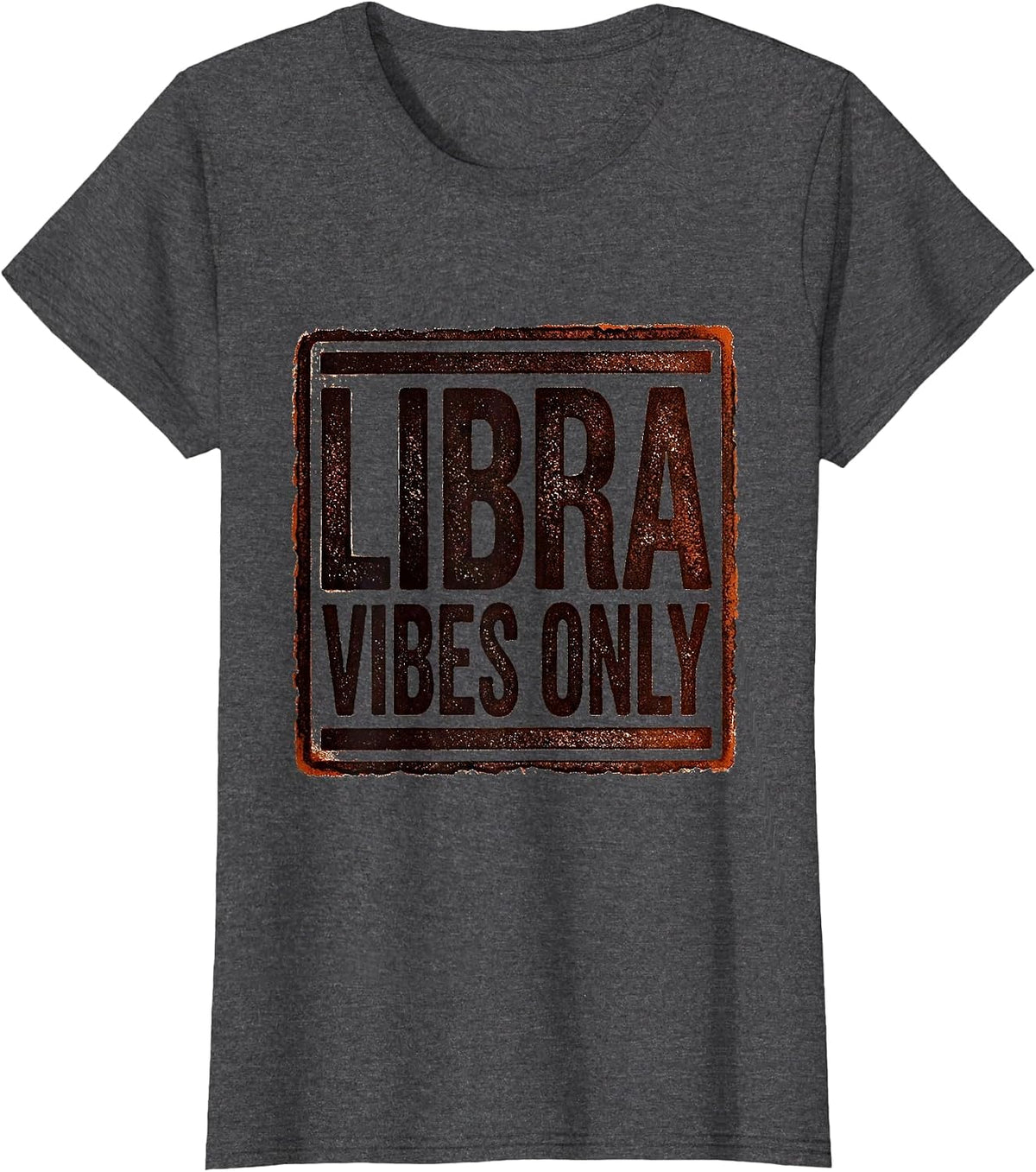 Women's Libra Vibes Only Zodiac Astrology Design T-Shirt - Dark Heather Grey