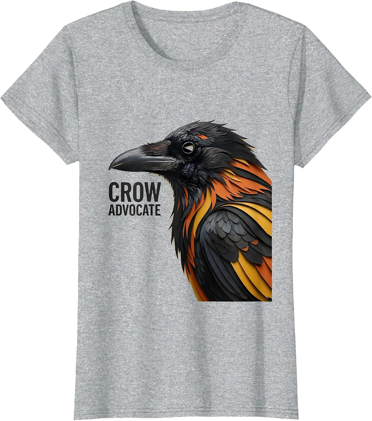 Crow Advocate Gothic Nature Bird Enthusiast Dark Humor T-Shirt - Heather Grey
