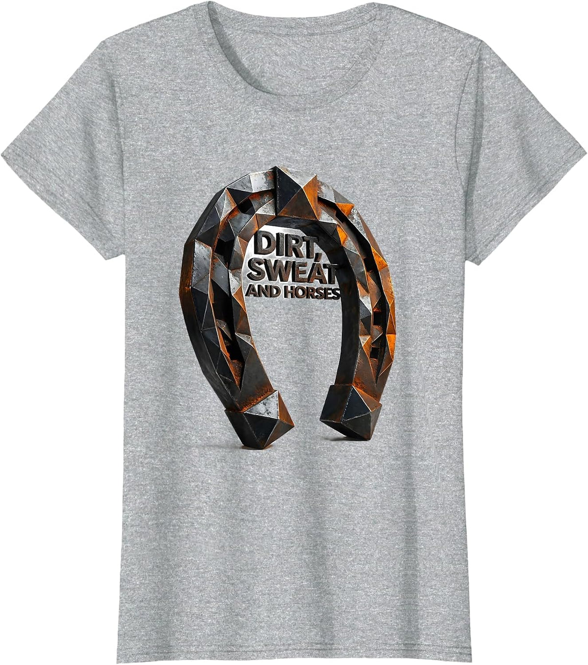 Dirt Sweat and Horses Equestrian Design T-Shirt - Heather Grey
