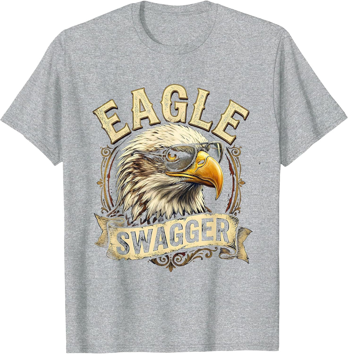 Men's Eagle Swagger Vintage Bald Eagle Wildlife Lover Kids Humor T-Shirt - Heather Grey