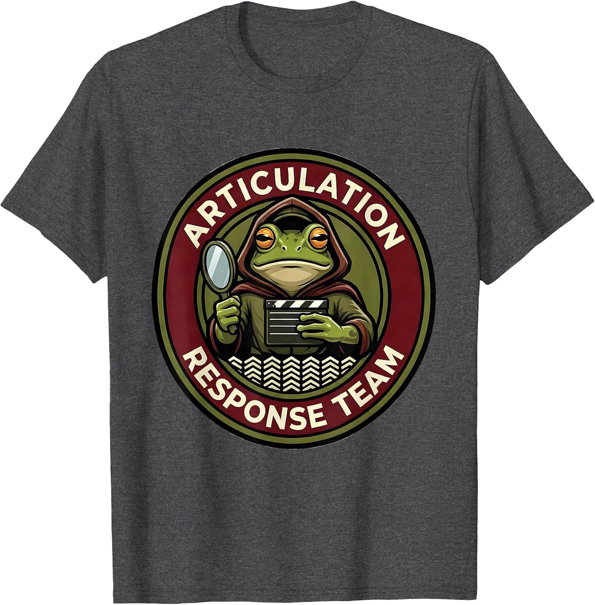 Articulation Response Team Funny Frog Teacher Back To School T-Shirt - Dark Heather Grey