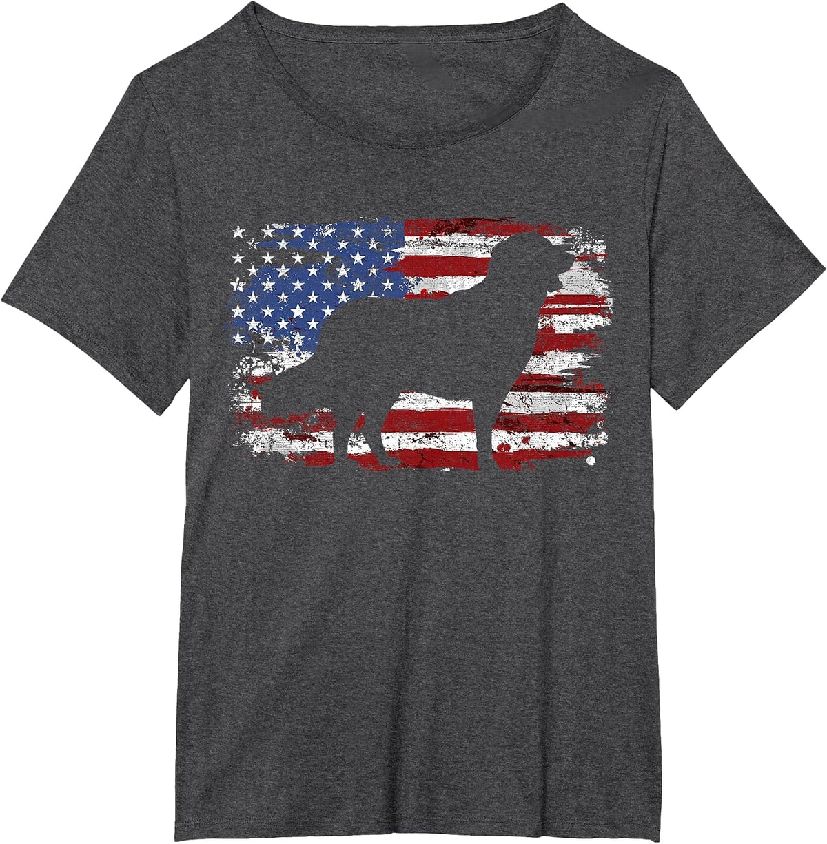 Golden Retriever Vintage USA Flag T-Shirt - Dark Heather Grey