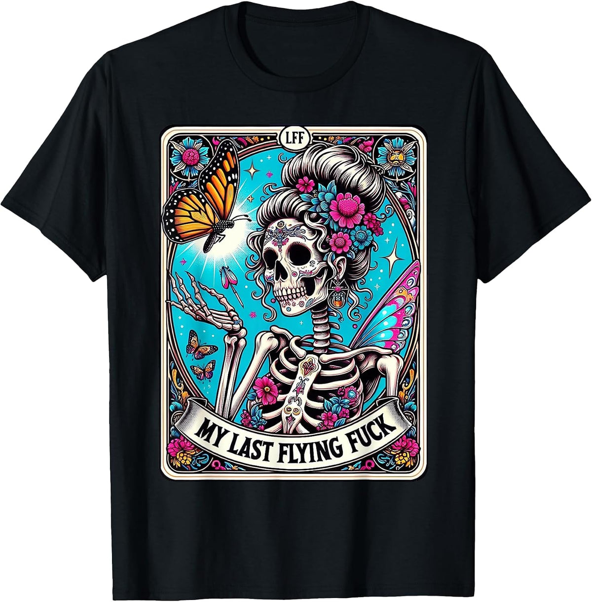 My Last Flying Fuck Tarot Card Funny T-Shirt - Black