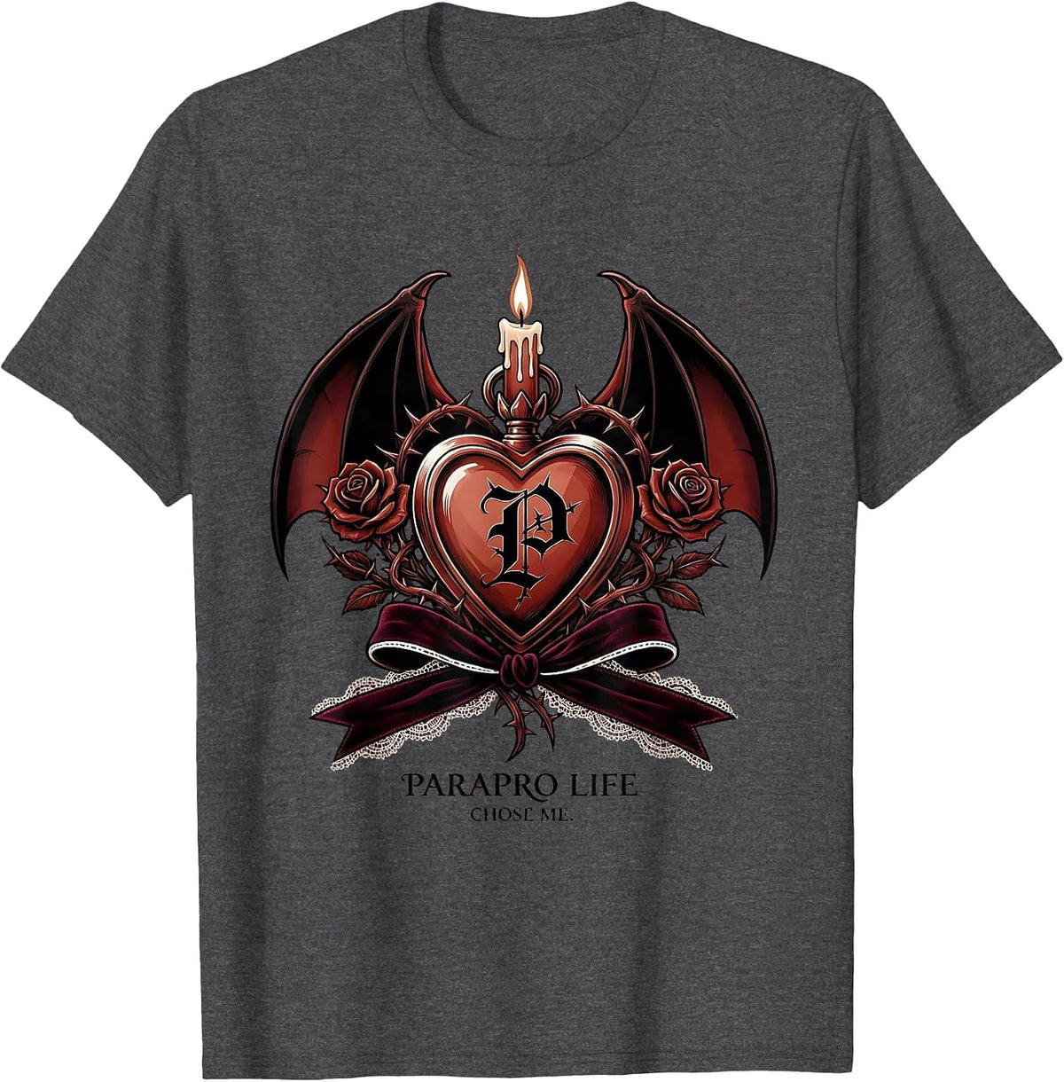 Men's Parapro Life Chose Me Paraprofessional Design T-Shirt - Dark Heather Grey