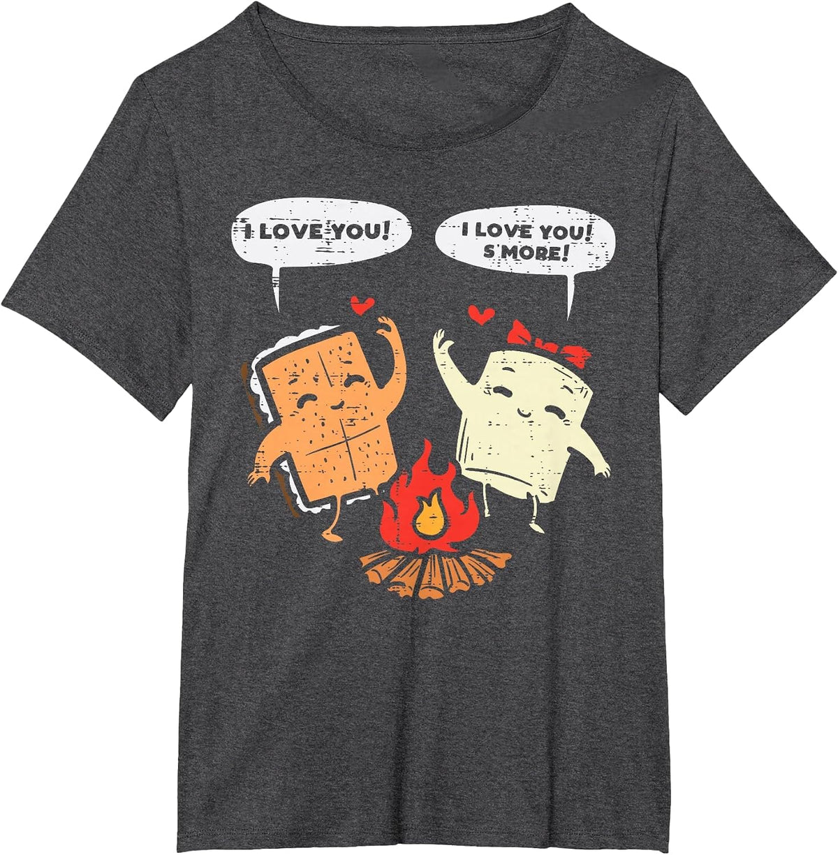 I Love You Smore Funny Camping Couple Camper Men Women Kids T-Shirt - Dark Heather Grey