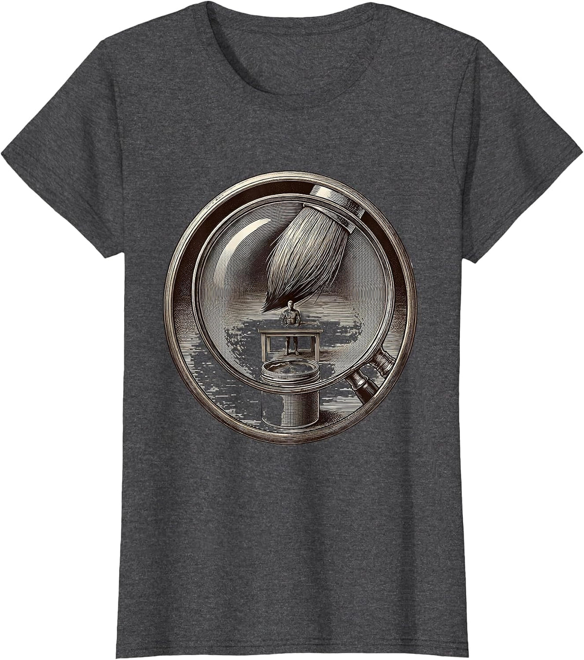 Women's Artistic Miniature Painter Hobbyist Gift Humor T-Shirt - Dark Heather Grey