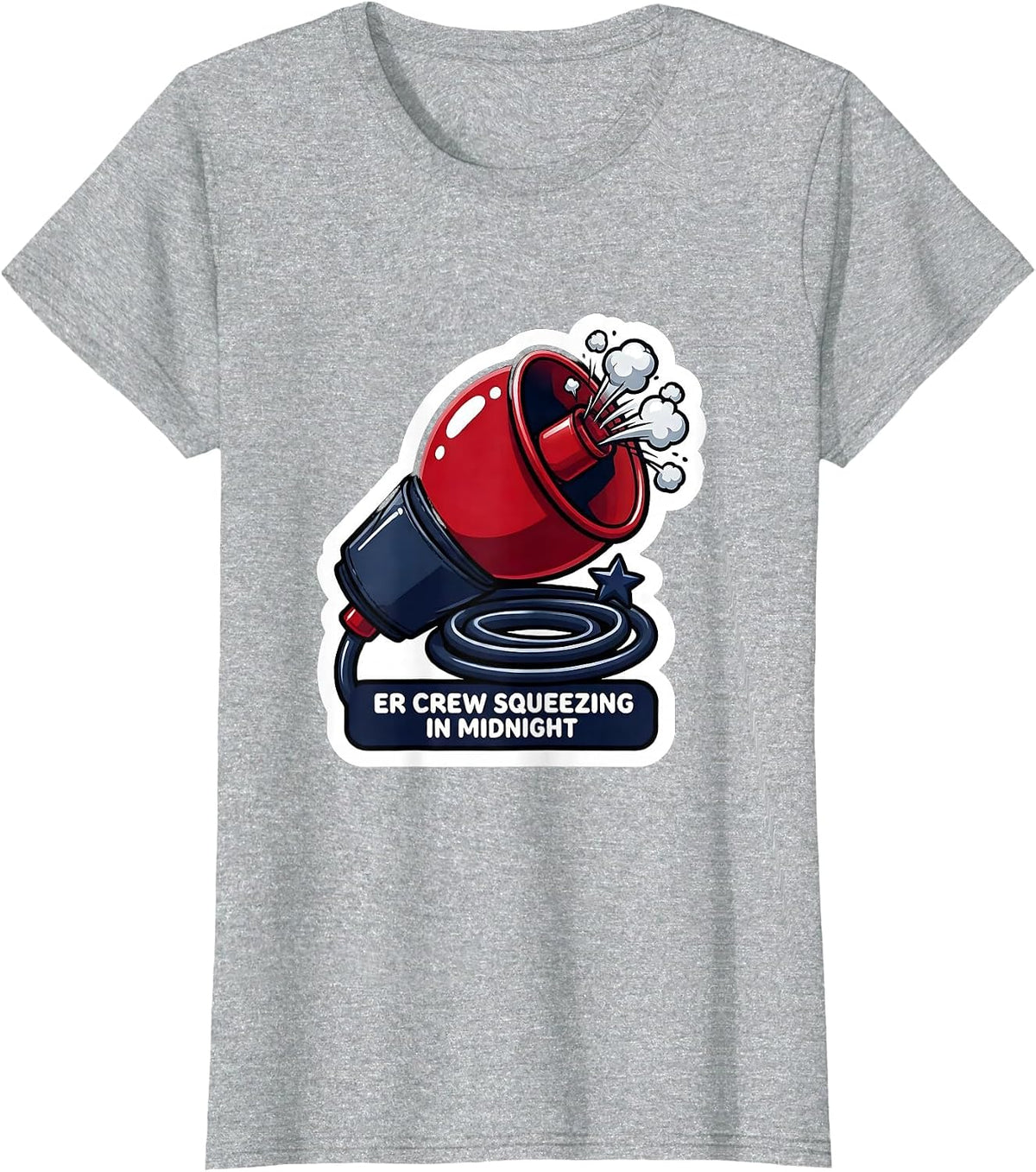 ER Crew Squeezing In Midnight Funny Nurse Crew New Years Eve T-Shirt - Heather Grey