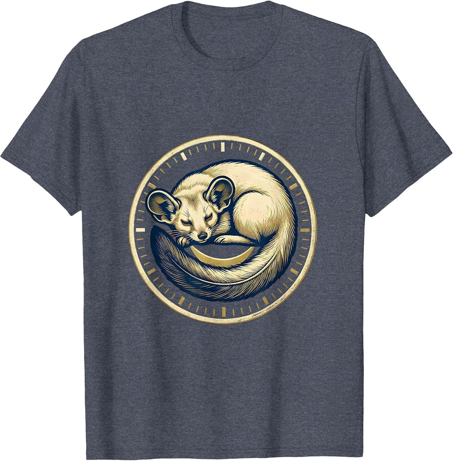 Sleeping Chinchilla Official Sleepshirt Animal Lover Pajama T-Shirt - Heather Blue