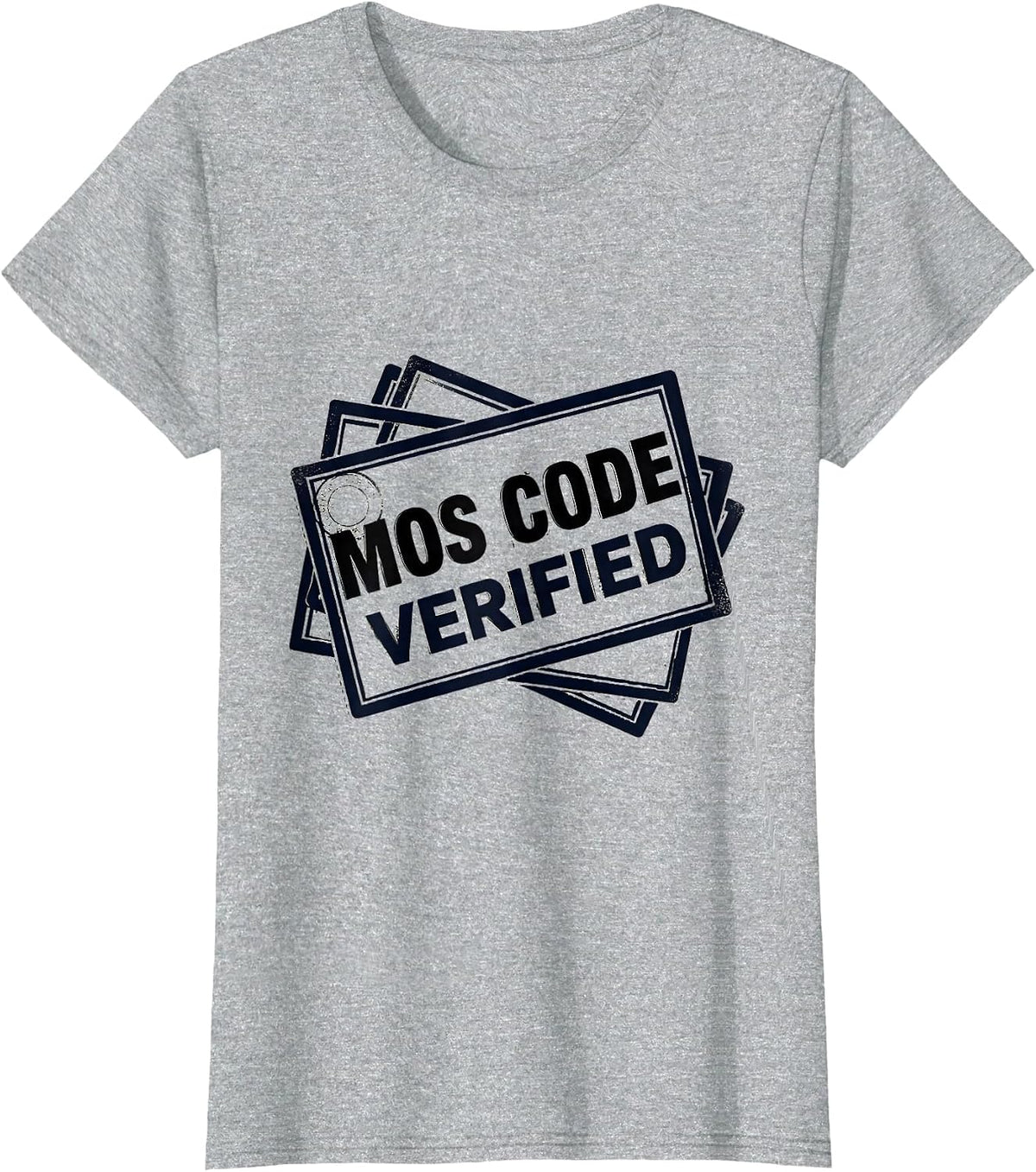 MOS Code Verified Vintage Military Veteran Pride T-Shirt - Heather Grey