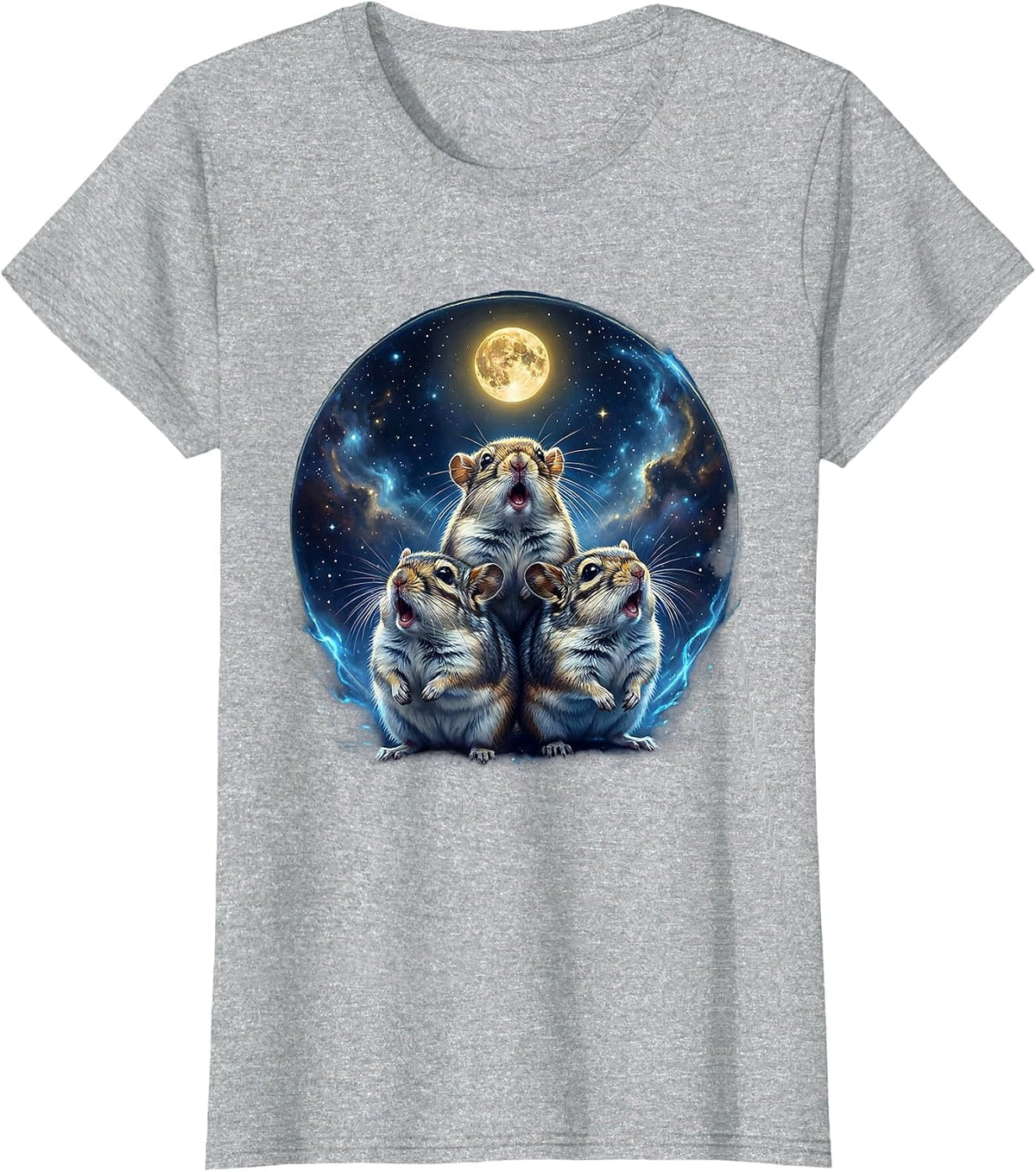 Chinchilla Night Guard Cosmic Absurdist Meme Animal Lover T-Shirt - Heather Grey