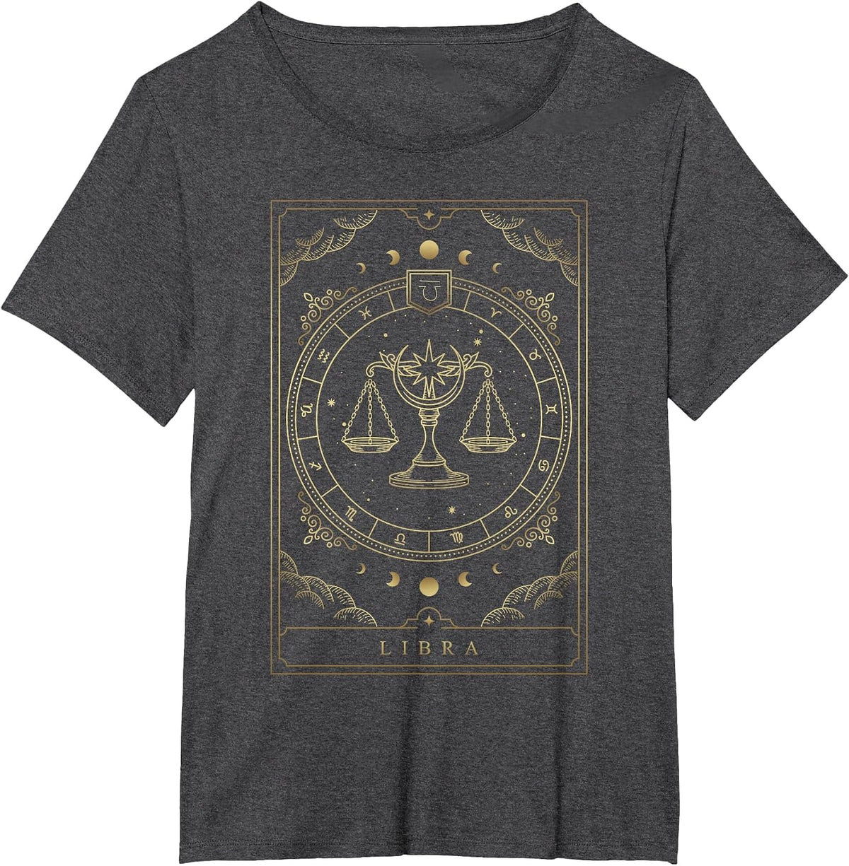 Libra Horoscope and Zodiac Symbol T-Shirt - Dark Heather Grey