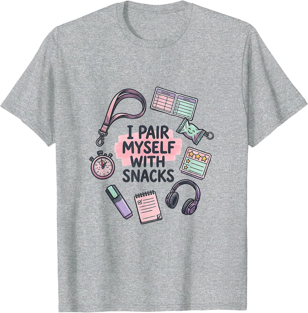 Men's I Pair Myself With Snacks Funny Special Education Teacher T-Shirt - Heather Grey