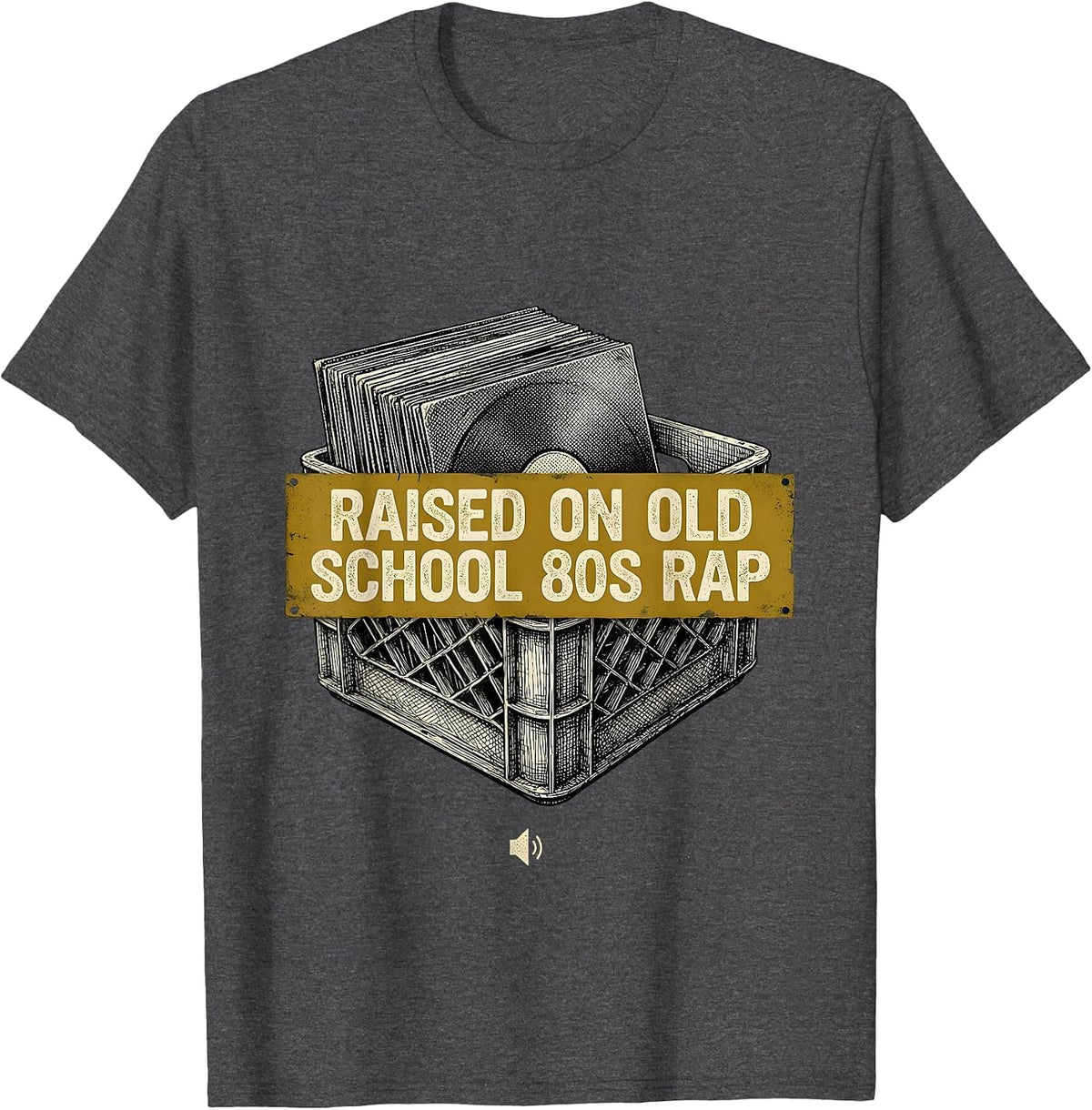 Raised On Old School 80s Rap Retro Street Hip Hop T-Shirt - Dark Heather Grey