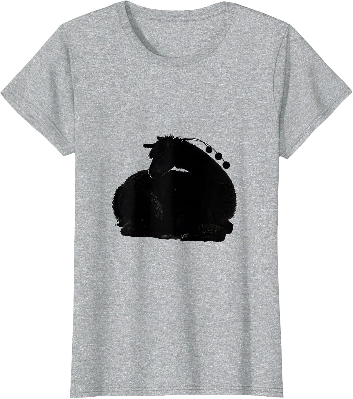 Women's Resting Llama Christmas Animal Lover Gift T-Shirt - Heather Grey