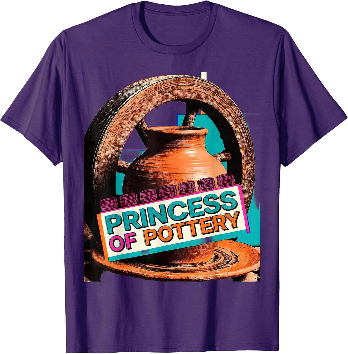 Men's Princess of Pottery Funny Ceramic Art Humor T-Shirt - Purple