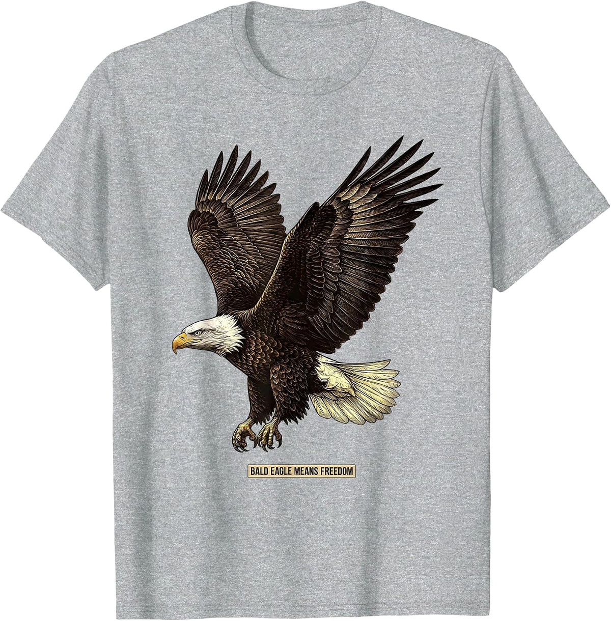 Men's Bald Eagle Means Freedom Patriotic Eagle Wildlife Bird T-Shirt - Heather Grey