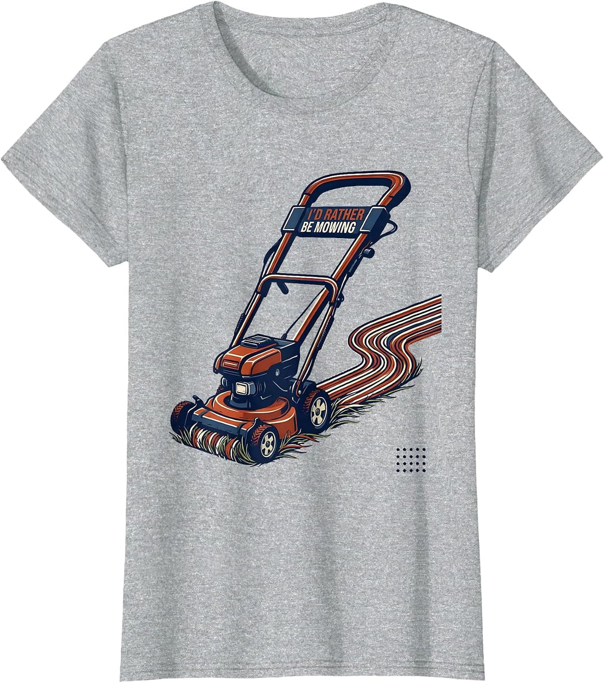 I'd Rather Be Mowing Vintage American Flag Papaw Gift T-Shirt - Heather Grey