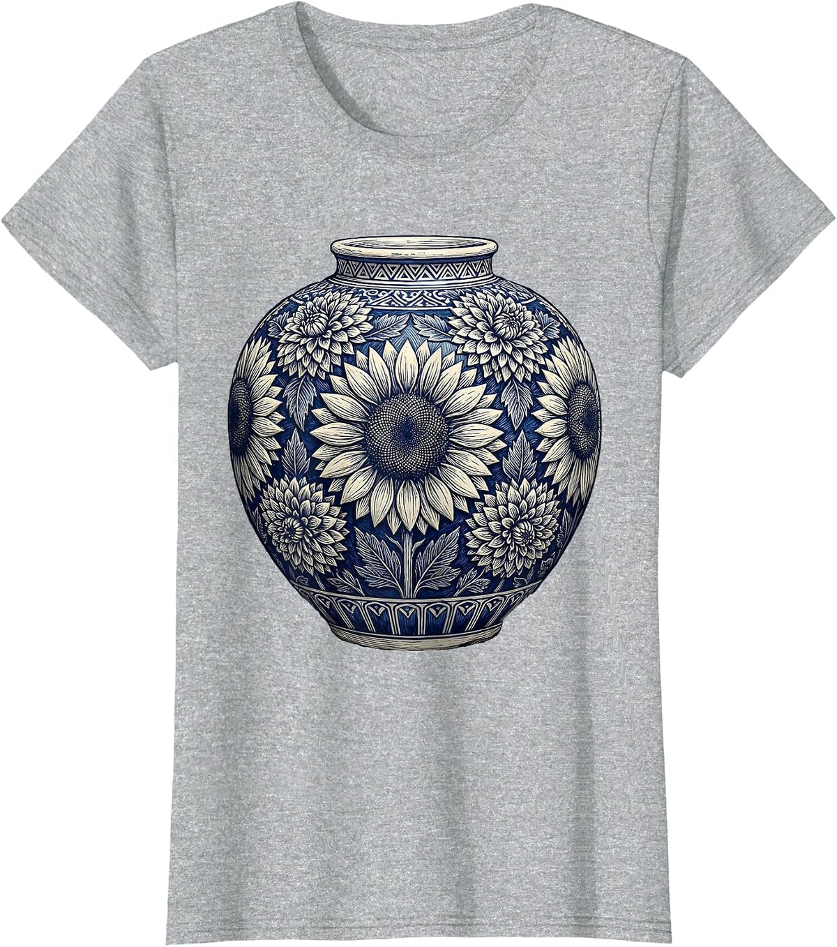 Talavera Pottery Spanish Heritage Month Art T-Shirt - Heather Grey
