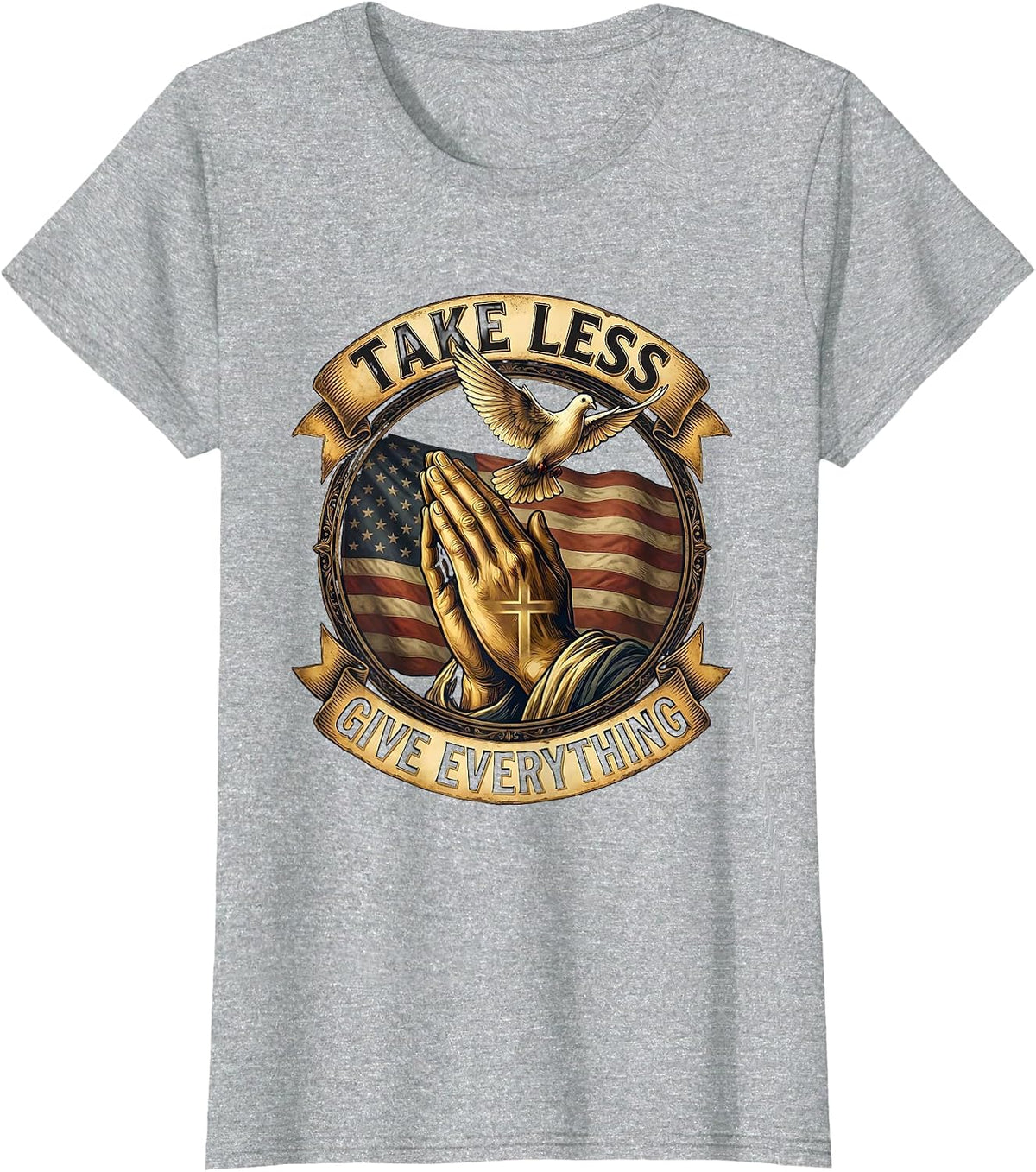 Take Less Give Everything Minimalist Mindset Design T-Shirt - Heather Grey