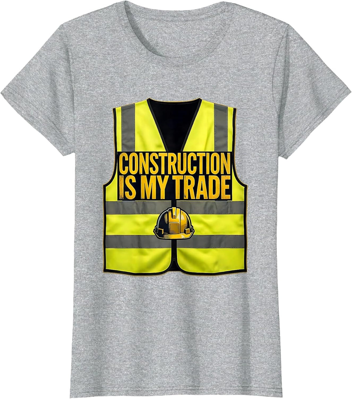 Construction Is My Trade Wood Type Letterpress Trade Worker T-Shirt - Heather Grey