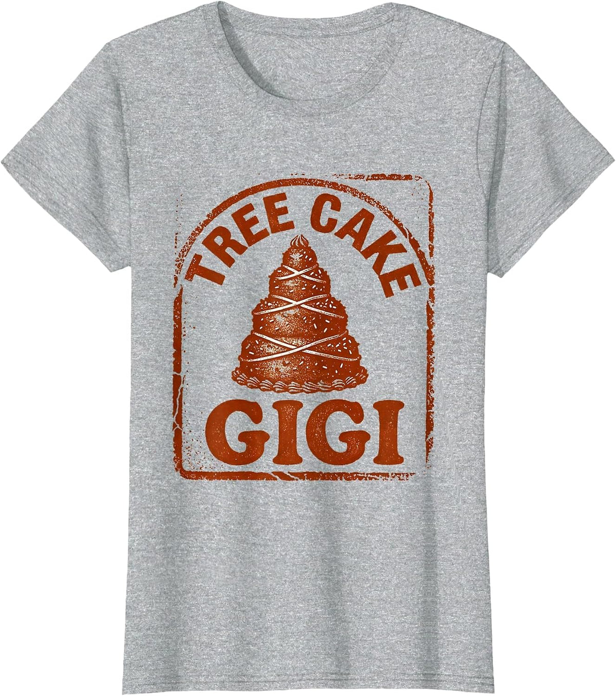 Tree Cake Gigi Retro Christmas Tree Snack Cake Humor T-Shirt - Heather Grey