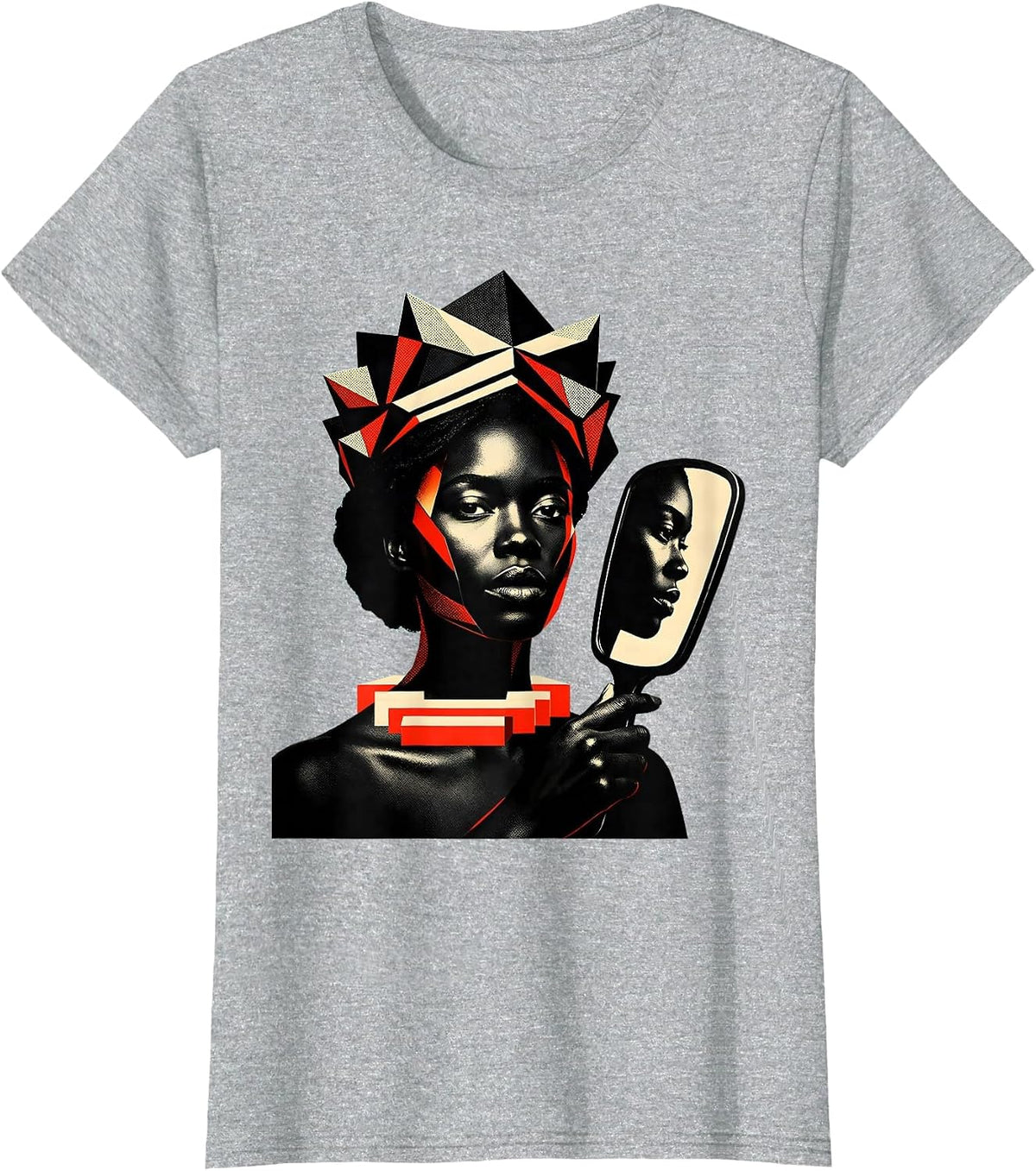 Black Woman Bust Pride Empowerment Juneteenth Gift T-Shirt - Heather Grey