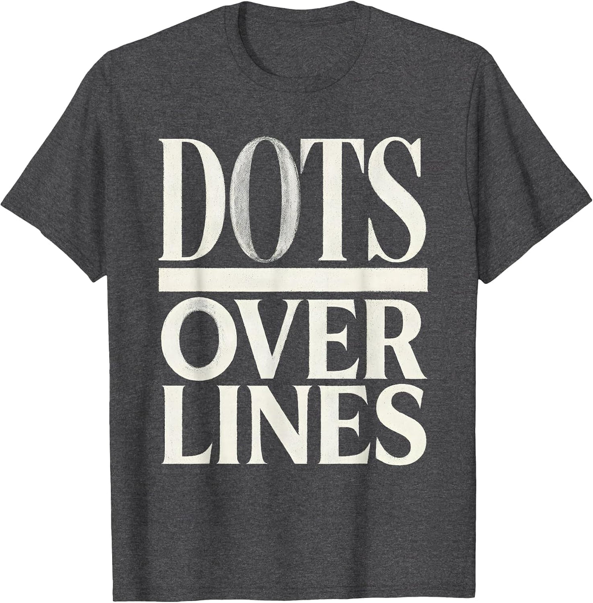 Dots Over Lines Minimalist Dot Art Design T-Shirt - Dark Heather Grey
