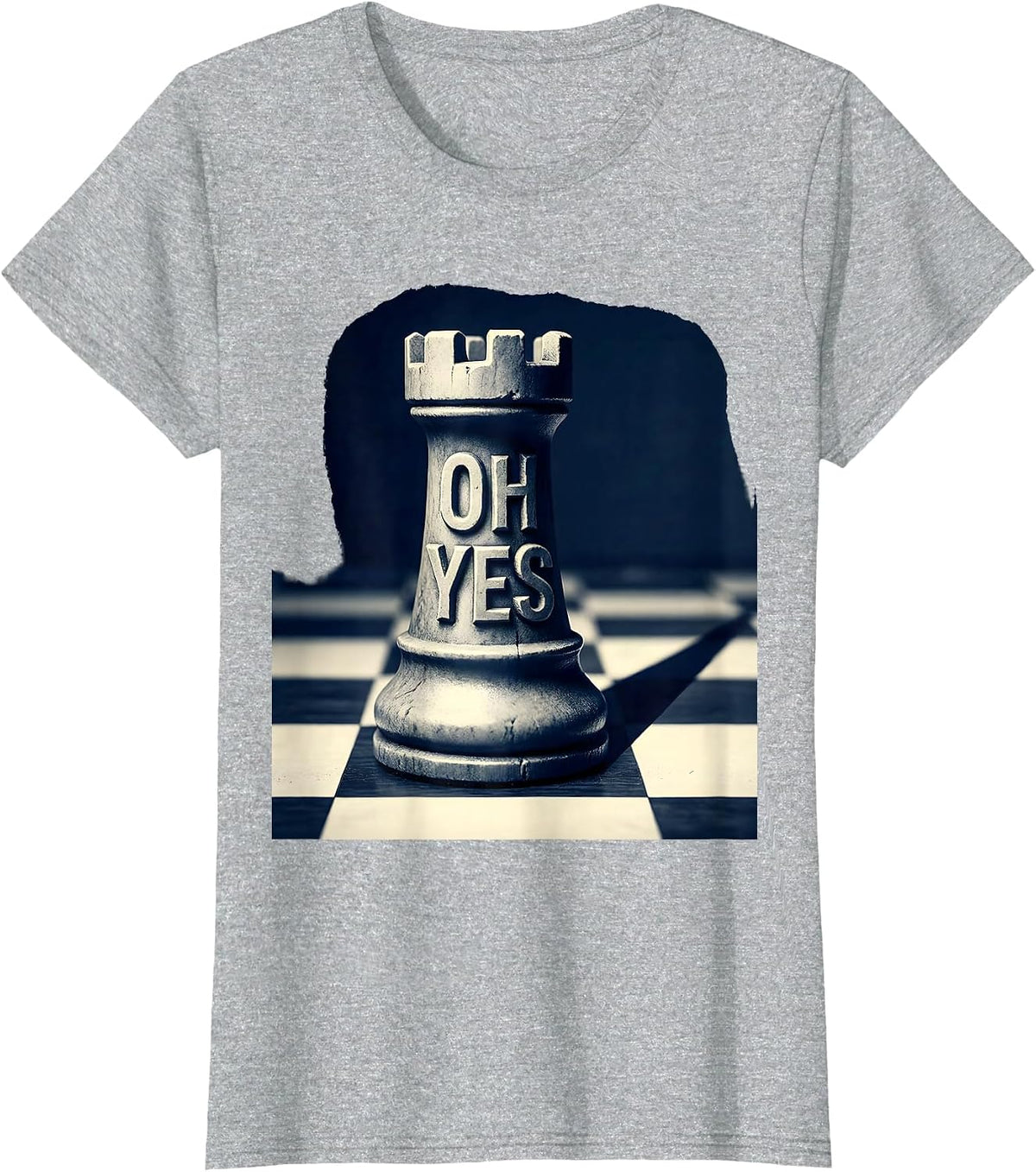 Women's Oh Yes Funny Chess Player Lover Gift Chess Humor T-Shirt - Heather Grey