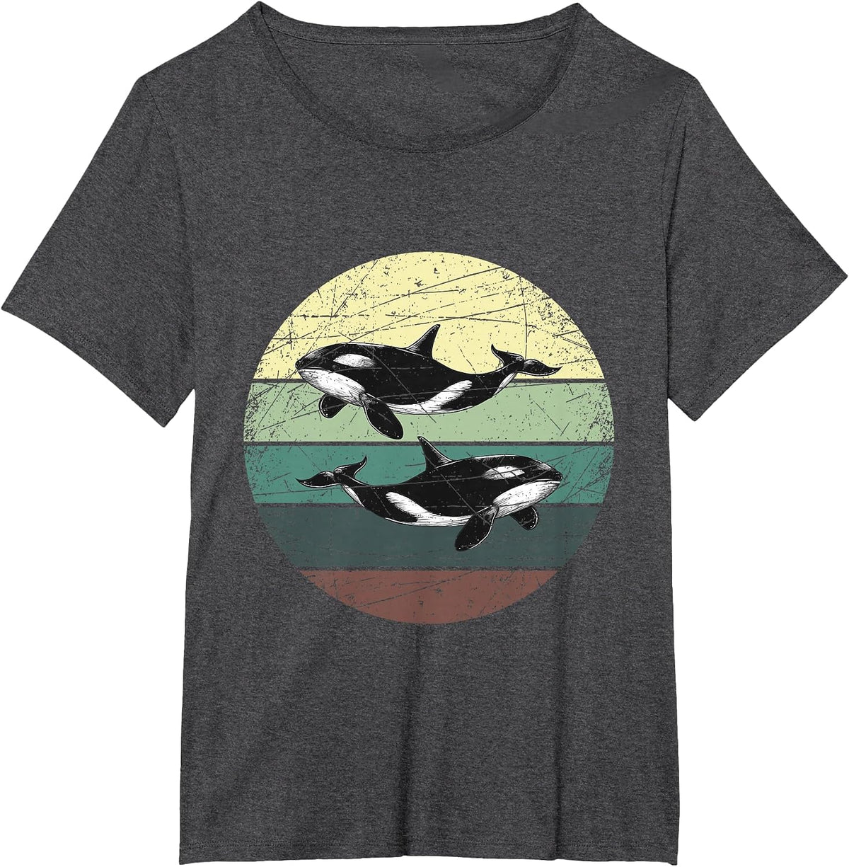 Retro Orca T-Shirt - Dark Heather Grey