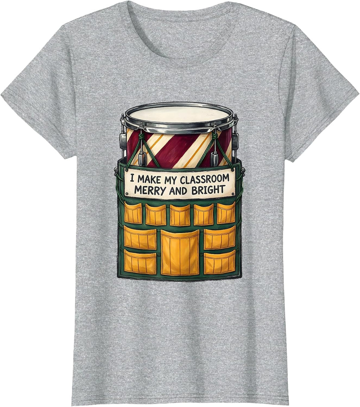 I Make My Classroom Merry And Bright Storybook Teacher T-Shirt - Heather Grey