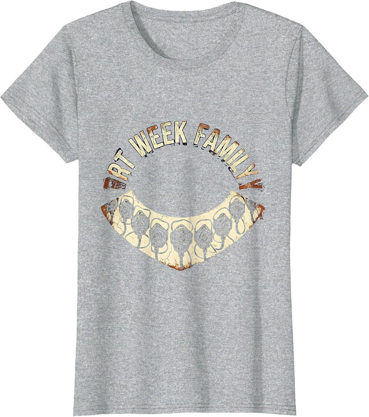 RT Week Family Distressed Respiratory Therapist RT Care Week T-Shirt - Heather Grey