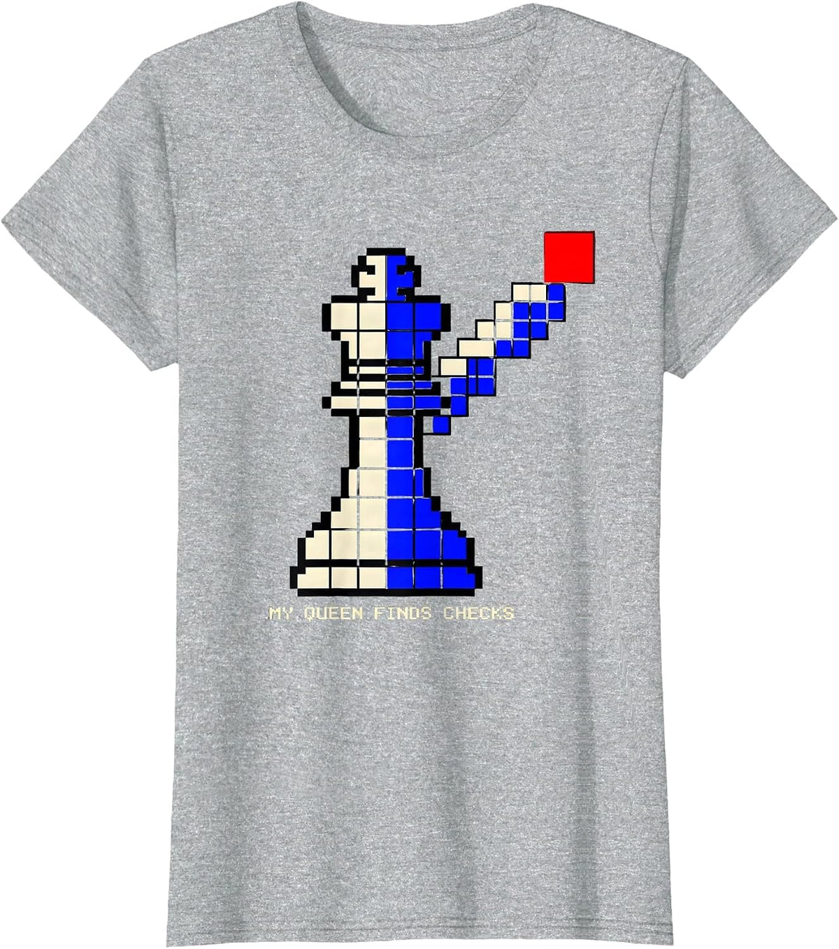 My Queen Finds Checks Funny Chess Player Gift Chess Lover T-Shirt - Heather Grey