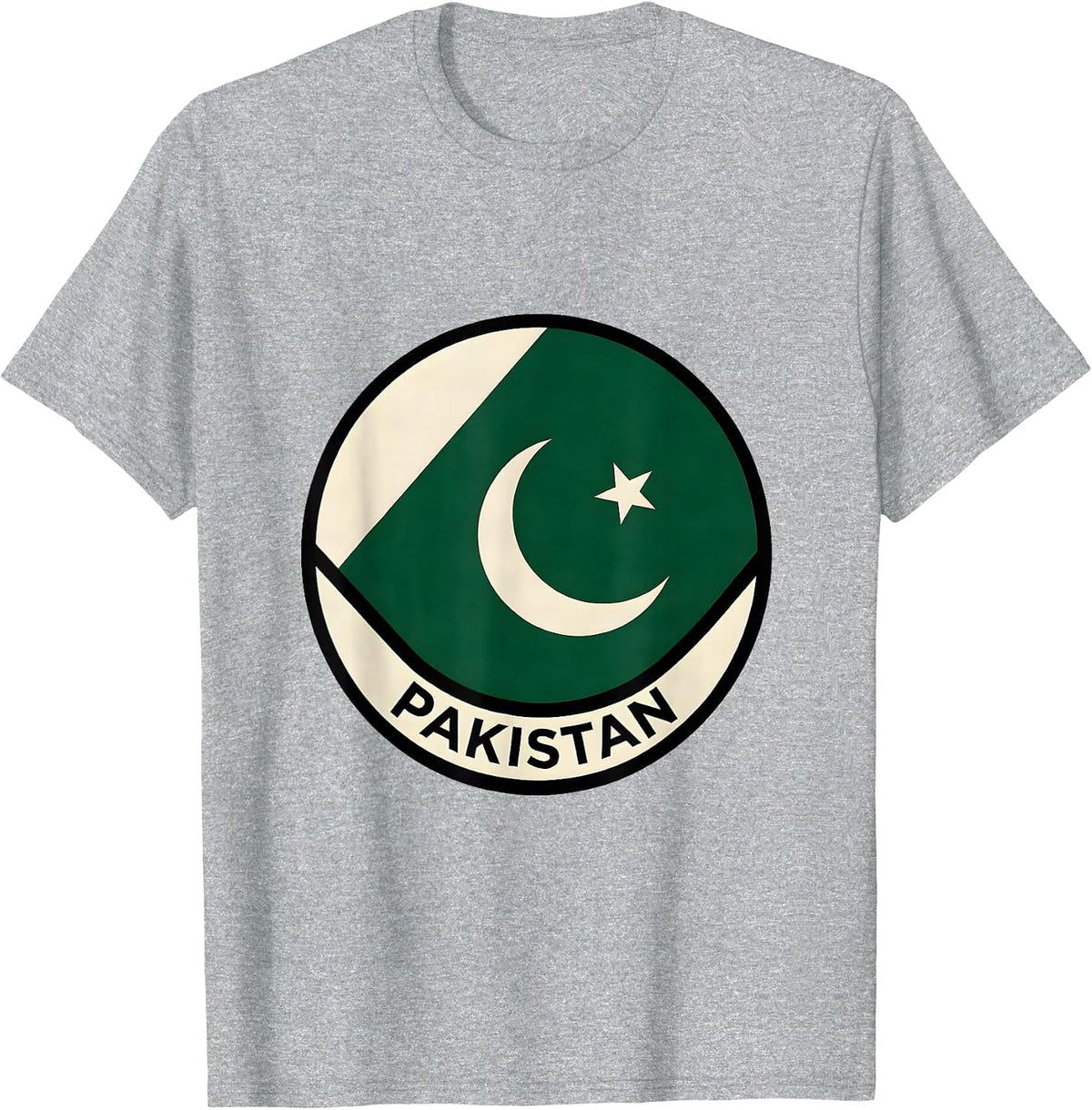 Men's Pakistan Bauhaus Modernist National Pride Cricket Fan T-Shirt - Heather Grey