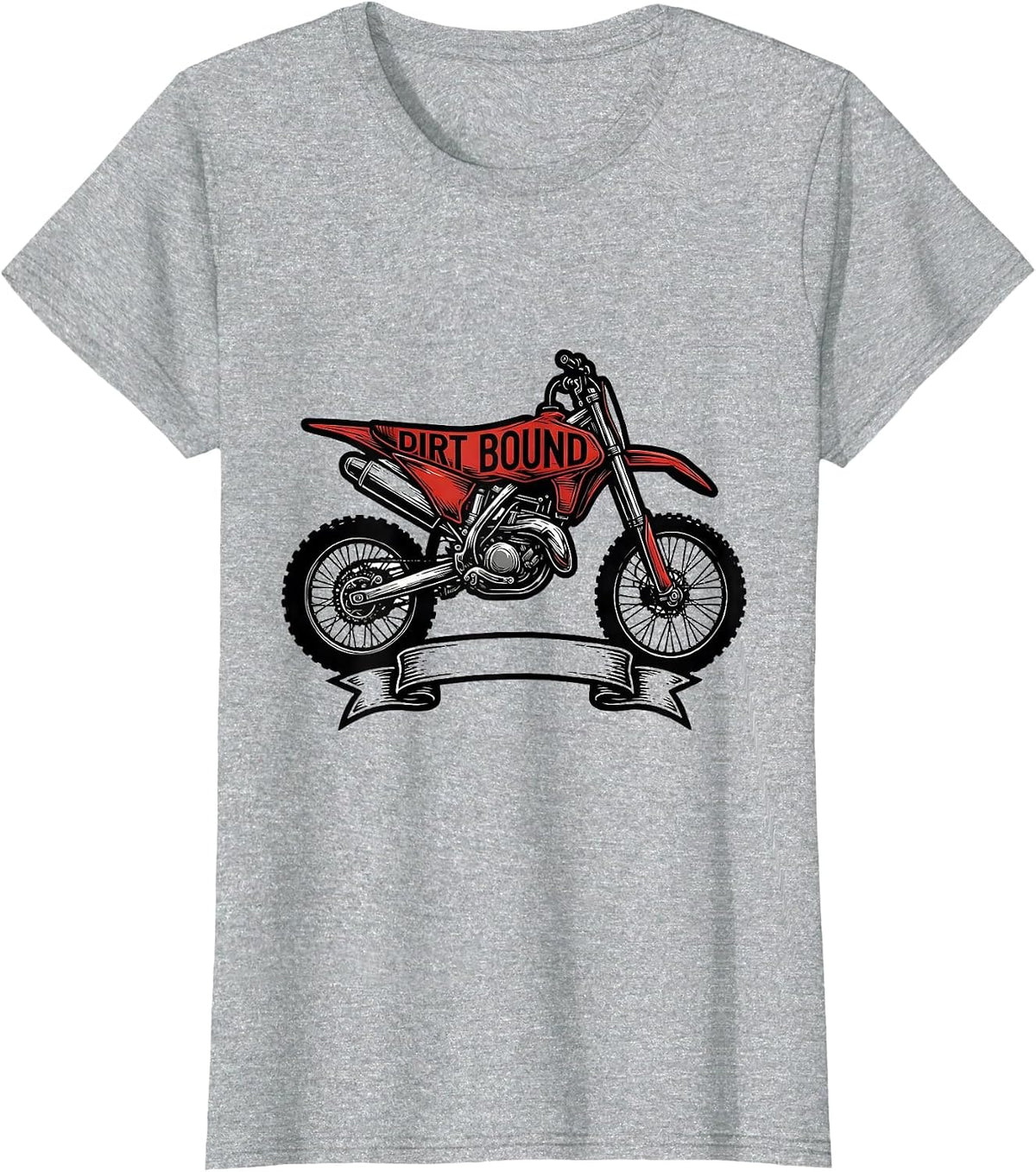 Dirt Bound Retro Dirt Bike Rider Motocross T-Shirt - Heather Grey