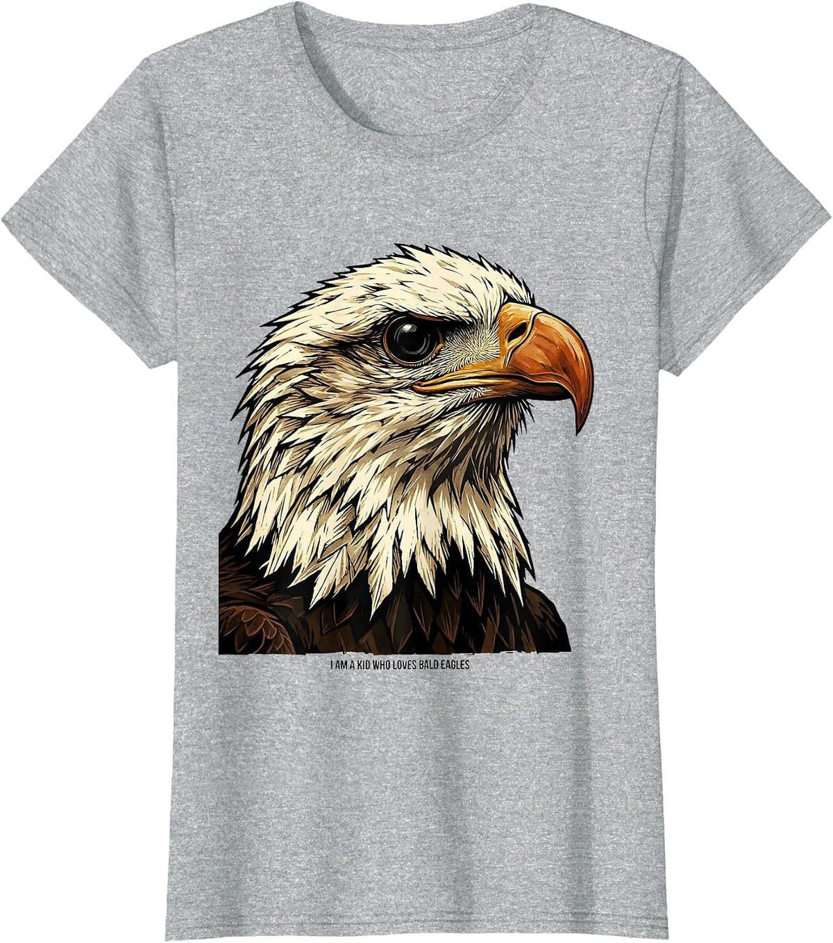 I Am A Kid Who Loves Bald Eagles Funny Eagle Lover Bird T-Shirt - Heather Grey