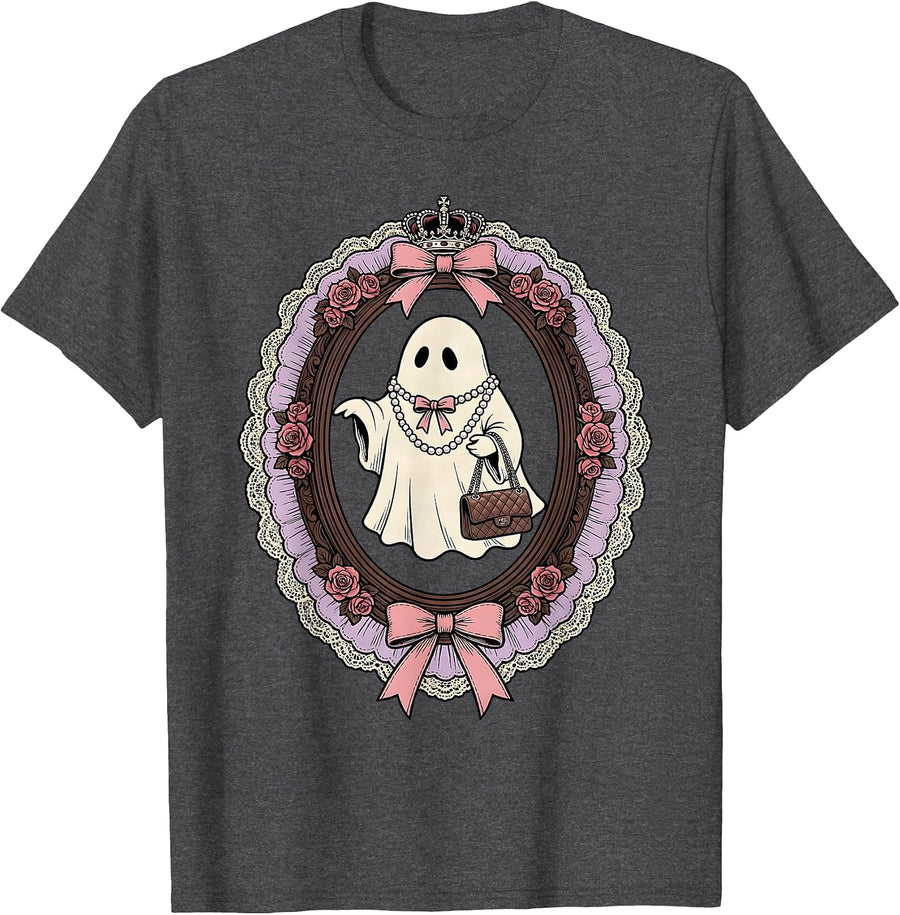 Men's Boo-Jee Ghost Pearls and Designer Handbag T-Shirt - Dark Heather Grey