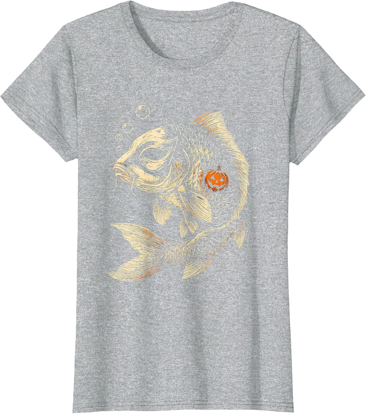 Koi Masquerade Mask Halloween Fish Costume Humor T-Shirt - Heather Grey