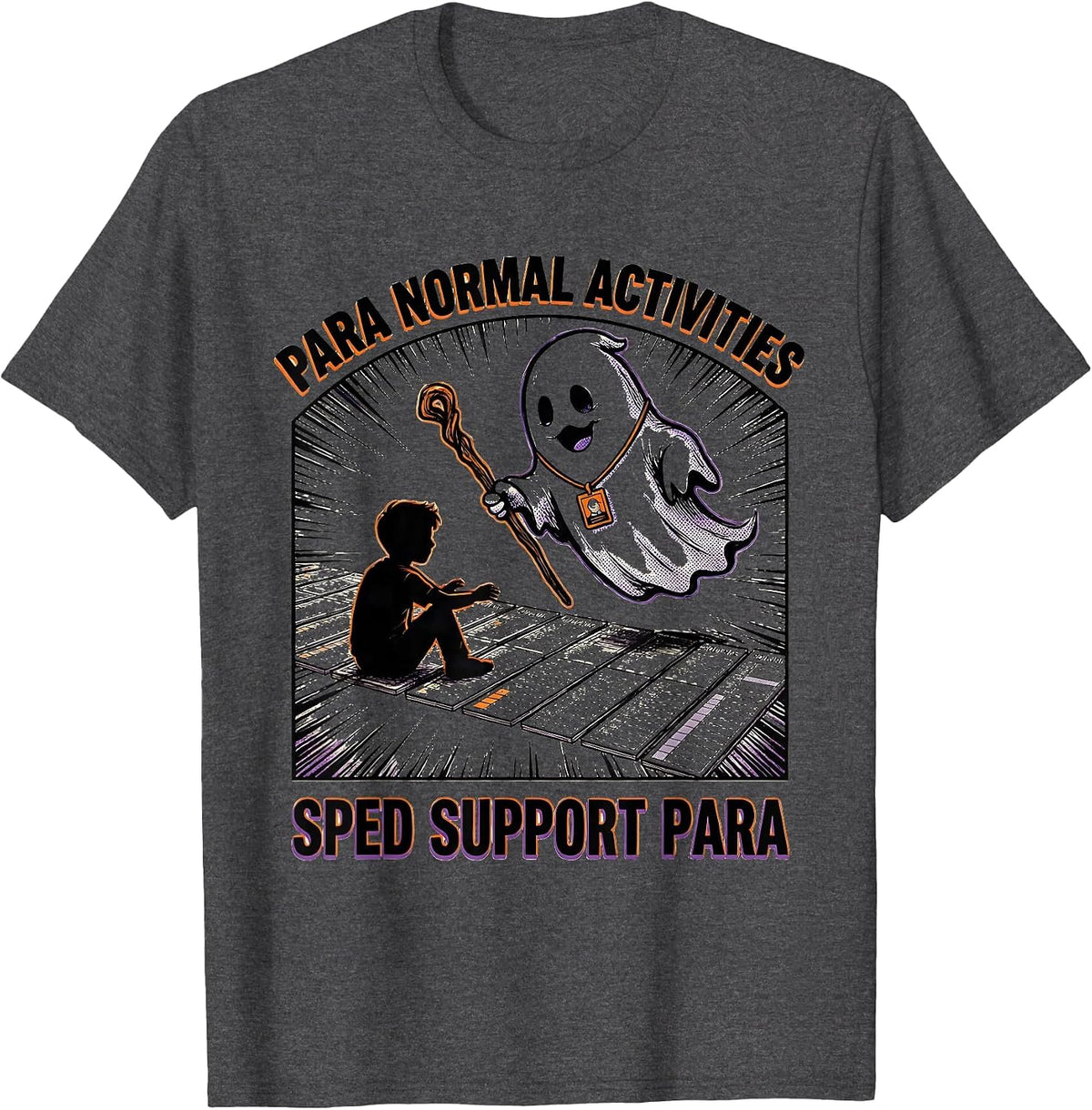 Men's Para Normal Activities SPED Support Para T-Shirt - Dark Heather Grey