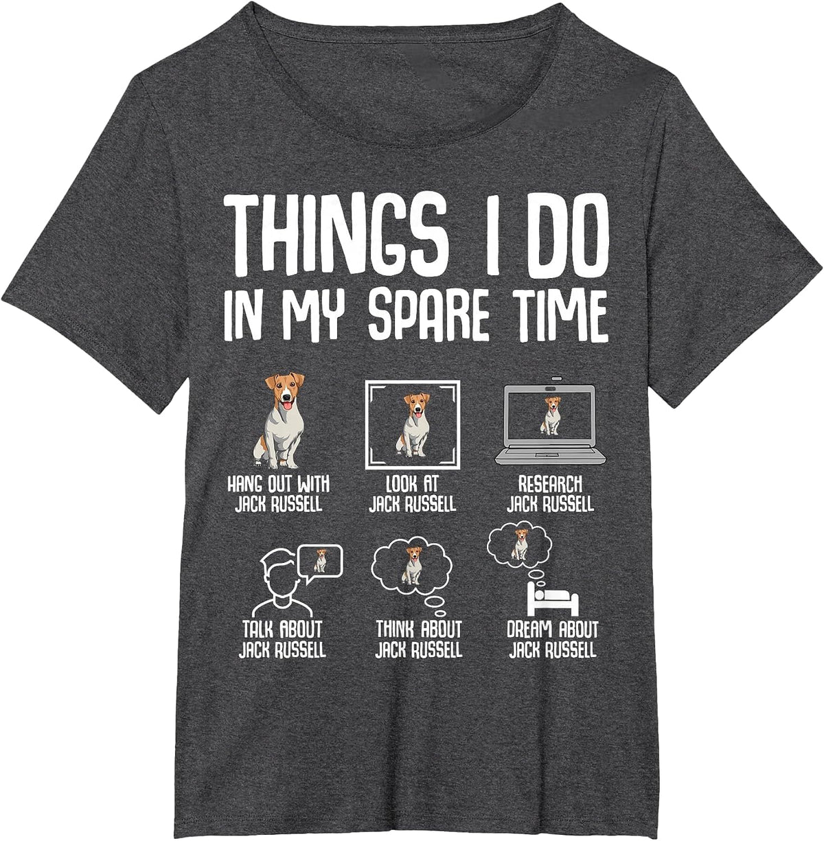 Jack Russell Terrier Dog T-Shirt - Dark Heather Grey